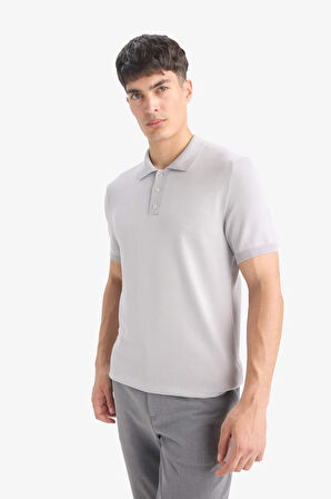 DeFacto Standart Fit Polo Yaka Kısa Kollu Triko Tişört E3241AX25SPGR192