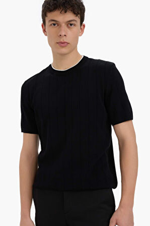 DeFacto Standart Fit Bisiklet Yaka Triko Kısa Kollu Tişört E3245AX25SPBK27