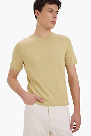 DeFacto Standart Fit Bisiklet Yaka Triko Kısa Kollu Tişört E3239AX25SPBG433