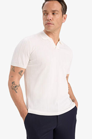 DeFacto Standart Fit Polo Yaka Triko Kısa Kollu Tişört E3240AX25SPWT32