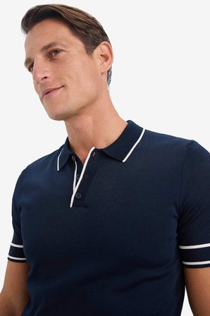 DeFacto Standart Fit Polo Yaka Triko Kısa Kollu Tişört E3251AX25SMNV64