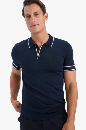 DeFacto Standart Fit Polo Yaka Triko Kısa Kollu Tişört E3251AX25SMNV64