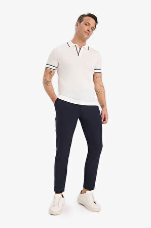 DeFacto Standart Fit Polo Yaka Kısa Kollu Beyaz Triko Tişört E3251AX25SMWT32