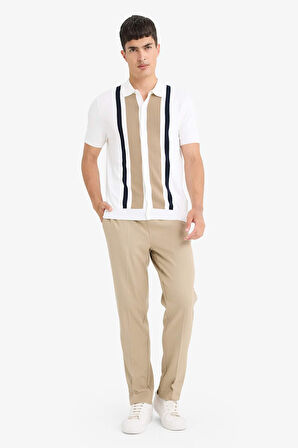 Standart Fit Polo Yaka Triko Kısa Kollu Polo Tişört