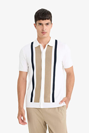 Standart Fit Polo Yaka Triko Kısa Kollu Polo Tişört