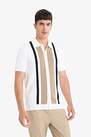 Standart Fit Polo Yaka Triko Kısa Kollu Polo Tişört