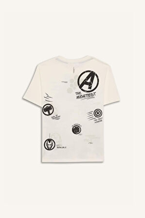 DeFacto Erkek Çocuk Marvel Avengers Bisiklet Yaka Kısa Kollu Tişört D9569A825SMER105