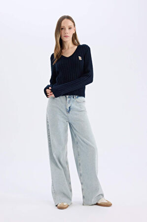 Coool Slim Fit Dar Kesim Bisiklet Yaka Triko Kazak