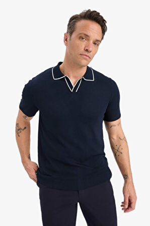 DeFacto Modern Fit Polo Yaka Kısa Kollu Triko Tişört C4984AX25SMNV64