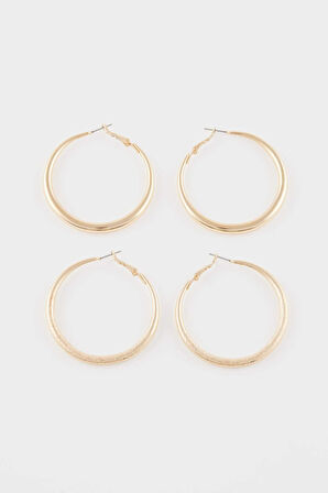 Kadın 2'li Gold Küpe