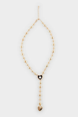 Kadın Kalpli Gold Kolye