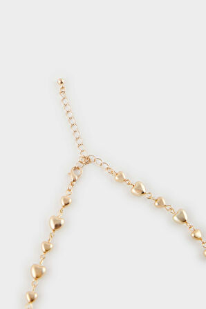 Kadın Kalpli Gold Kolye