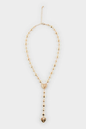 Kadın Kalpli Gold Kolye