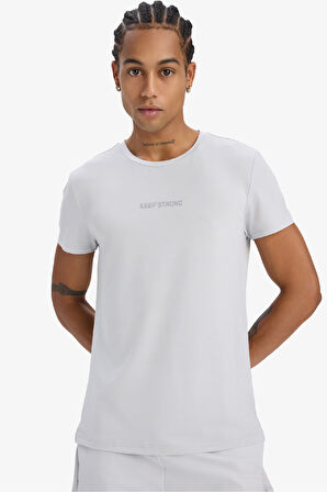 DeFactoFit Esnek Kumaş Slim Fit Dar Kesim Bisiklet Yaka Sporcu Kısa Kollu Tişört E2436AX25SMGR184
