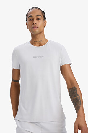 DeFactoFit Esnek Kumaş Slim Fit Dar Kesim Bisiklet Yaka Sporcu Kısa Kollu Tişört E2436AX25SMGR184