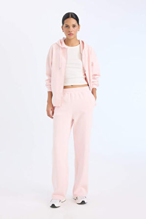 DeFacto Straight Fit Kalın Eşofman Altı Cepli Beli Lastikli Basic Düz Yüksek Bel Geniş Bol Paça B8571AX25SPPN38