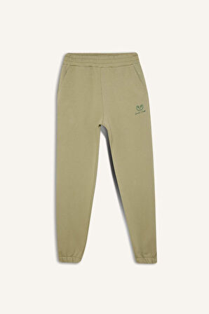 DeFactoFit Kalın Sporcu Jogger Eşofman Altı Cepli Baskılı Standart Boy E5712AX24WNKH271