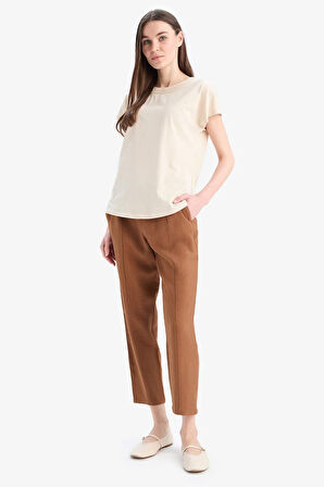 DeFacto 	Lastikli Bel Bağcıklı Basic Düz Paça Jogger Pantolon D2573AX25SPBN539