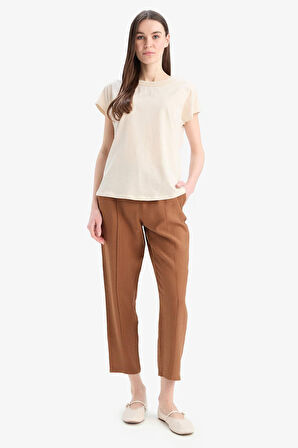 DeFacto 	Lastikli Bel Bağcıklı Basic Düz Paça Jogger Pantolon D2573AX25SPBN539