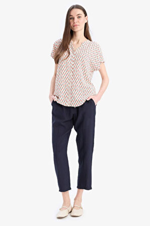 Lastikli Bel Bağcıklı Basic Düz Paça Jogger Pantolon