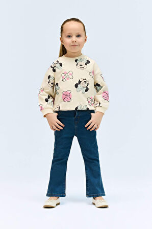 DeFacto Kız Bebek Disney Mickey & Minnie Bisiklet Yaka Sweatshirt E4857A525SPER134