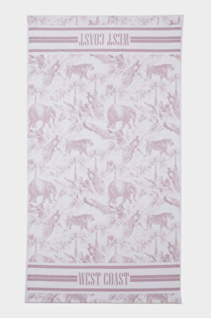 Kadın Desenli Pamuklu Plaj Havlusu