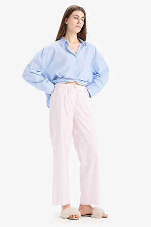 DeFacto Fall in Love Uzun Boy Poplin Pijama Altı E5769AX25SPPN645