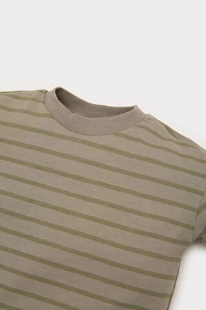 DeFacto Erkek Bebek Bisiklet Yaka Çizgili Kısa Kollu Tişört E5315A525SMKH465