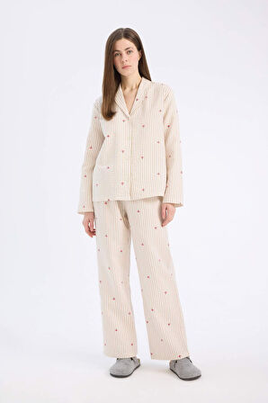 DeFacto Uzun Boy Müslin Pijama Altı-Fall in Love E5771AX25SPER118