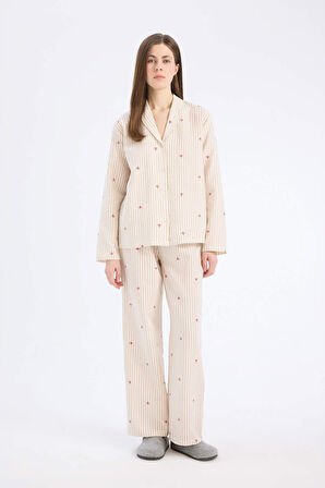DeFacto Uzun Boy Müslin Pijama Altı-Fall in Love E5771AX25SPER118