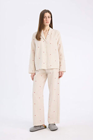 DeFacto Uzun Boy Müslin Pijama Altı-Fall in Love E5771AX25SPER118