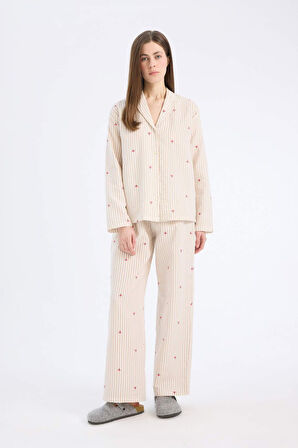 DeFacto Uzun Boy Müslin Pijama Altı-Fall in Love E5771AX25SPER118
