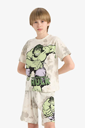 Erkek Çocuk Marvel Comics Pijama Takımı Kısa Kollu Üst Beli Lastikli Şort