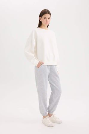 DeFacto 	Standart Fit Kalın Jogger Eşofman Altı Bel Paça Lastikli Basic Düz Uzun Boy S7370AZ25SPGR256
