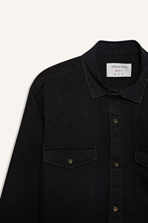Regular Fit Jean Uzun Kollu Gömlek