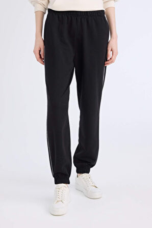 DeFacto Siyah Jogger Eşofman Altı Cepli Esnek Belli Bağcıklı Dar Paça Uzun Boy E5976AX25SPBK81
