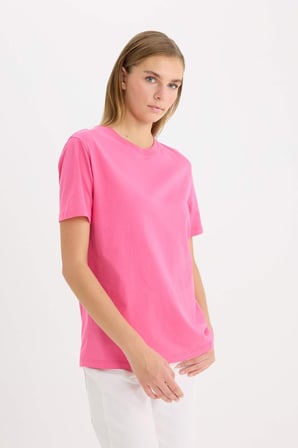 DeFacto Regular Fit Bisiklet Yaka Basic Düz Penye Kısa Kollu Tişört W9584AZ25SPPN43