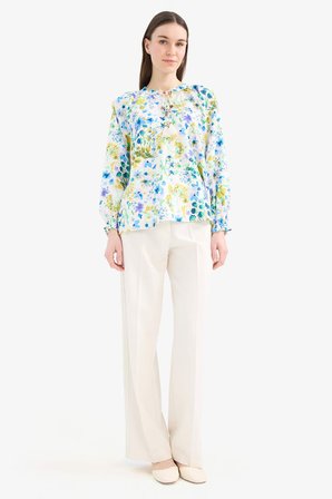 DeFacto Relax Fit Bağcıklı Yaka Desenli Uzun Kollu Tesettür Gömlek Tunik E1100AX25HSER105