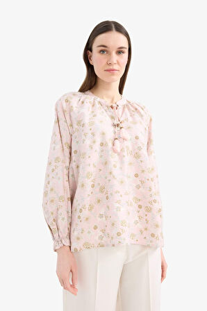 DeFacto Relax Fit Desneli Uzun Kollu Tesettür Gömlek Tunik E1100AX25HSPN681