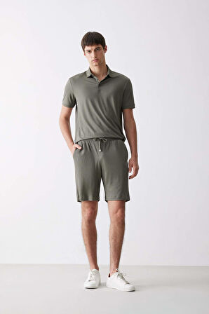 Regular Fit Krinkıl Bermuda