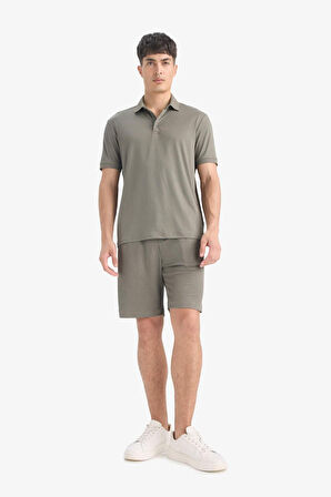 Regular Fit Krinkıl Bermuda