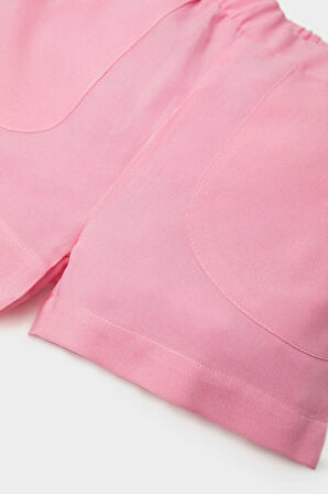 Kız Bebek Beli Lastikli Basic Düz Şort