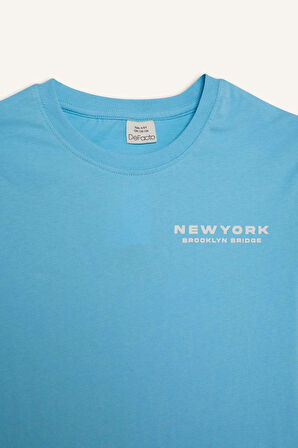 DeFacto Erkek Çocuk Bisiklet Yaka Baskılı Kısa Kollu Tişört E0102A825SMBE500