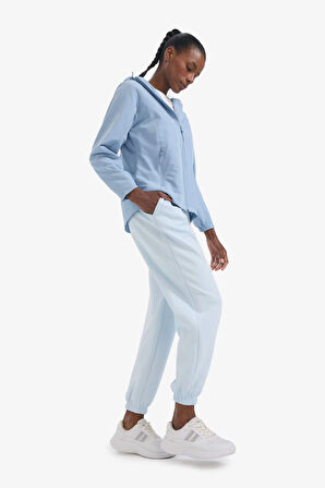 DeFactoFit Su İtici Regular Fit Kapüşonlu Fermuarlı İpek Kumaş Yağmurluk