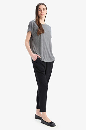 Straight Fit Cepli Basic Düz Aerobin Pantolon