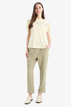 Straight Fit Cepli Basic Düz Aerobin Pantolon