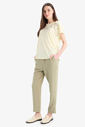 Straight Fit Cepli Basic Düz Aerobin Pantolon