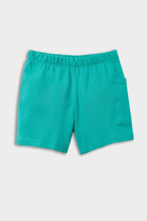 Erkek Bebek 2'li Takım Baskılı Kısa Kollu Tişört Esnek Belli Şort