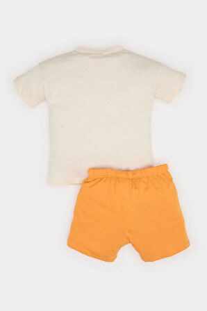 DeFacto Erkek Bebek 2'li Takım Top Baskılı Kısa Kollu Tişört Esnek Belli Şort Alt E6793A525SMER42