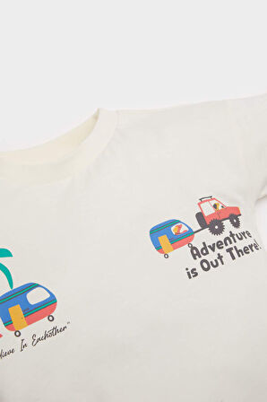 DeFacto Erkek Bebek 2'li Takım Palmiye Baskılı Kısa Kollu Tişört Esnek Belli Şort Alt E6813A525SMER100